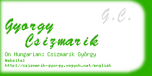 gyorgy csizmarik business card