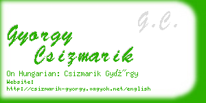 gyorgy csizmarik business card